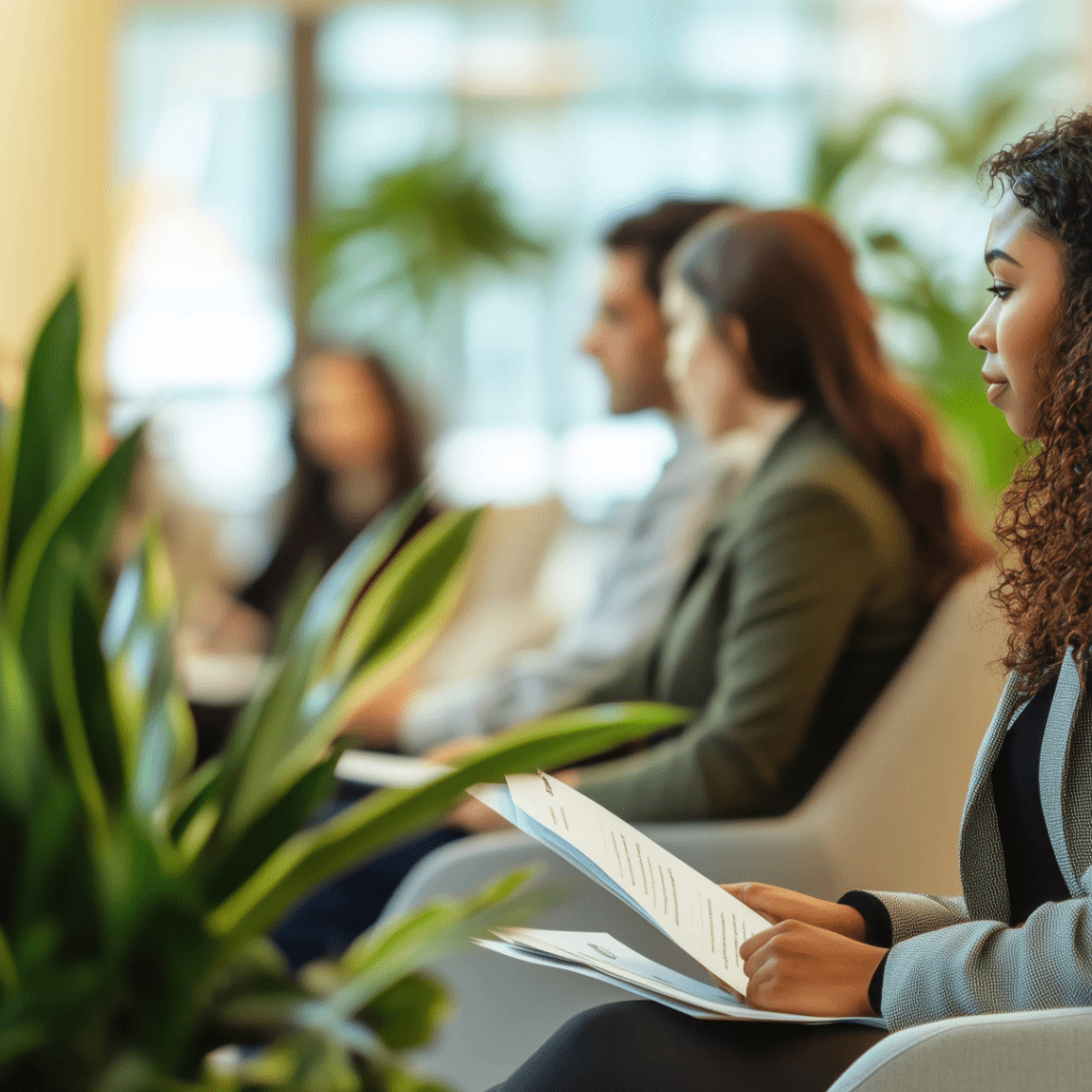 woman waiting for interview